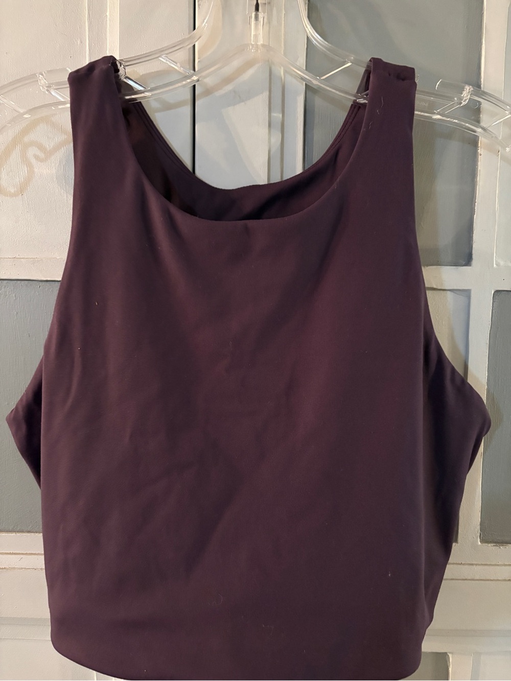 ODODOS Deep Purple High-Neck Cropped Tank Top